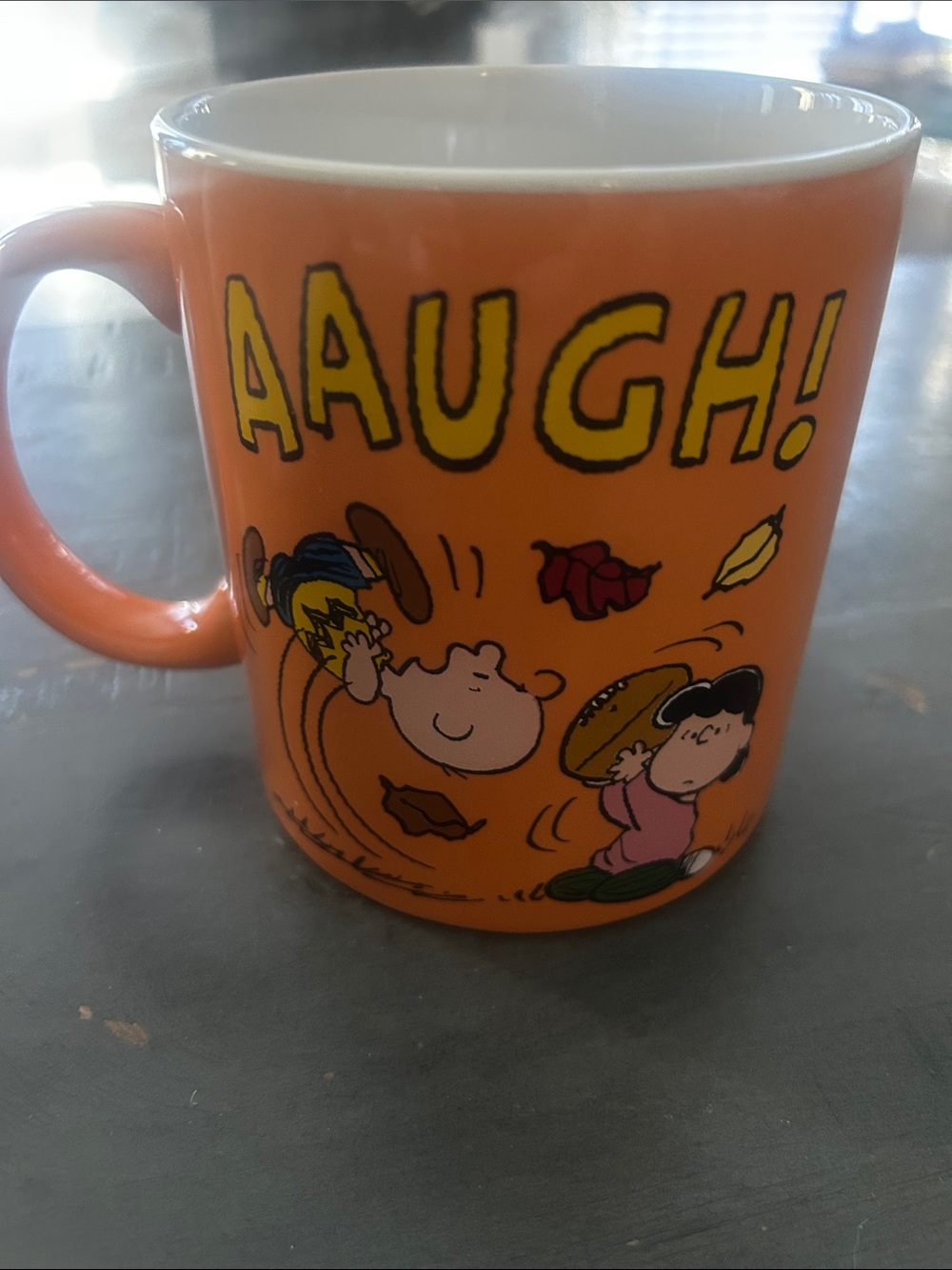 Charlie Brown Lucy football mug